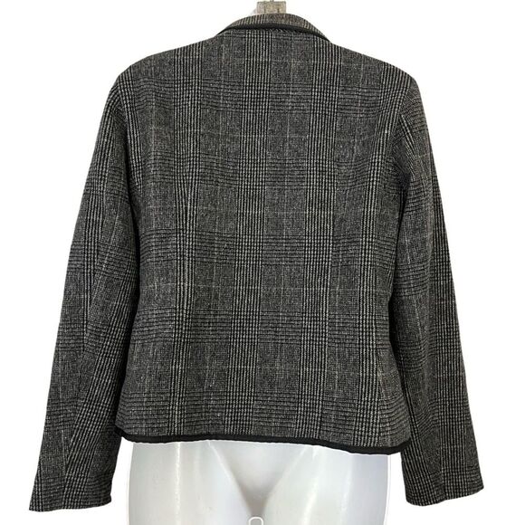 ATHENA MARIE Gray Academia Double Breast Plaid Wool Blend Jacket Suit Preppy M - Picture 11 of 14